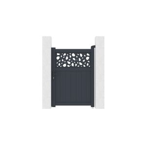 Puerta peatonal dolomite sunny 1x1,4 m aluminio gris + 2 postes