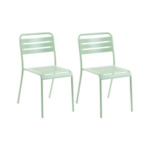 Conjunto de 2 sillas de jardín lefkada metal verde