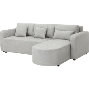 Sofá esquinero convertible y reversible de tela "charles" - 3 plazas - gris