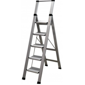 Escalera de aluminio plegable plana homelux-5 peldaños 163cm