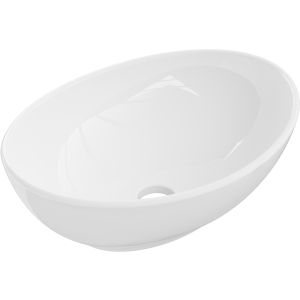 Lavabo cerámico sobre encimera, 40,5x33x14 cm, blanco