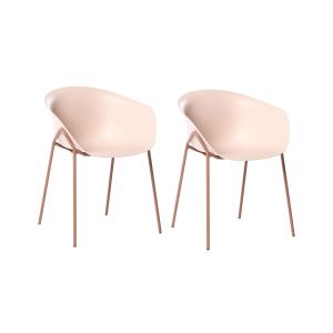 Conjunto de 2 sillas de jardín meteora material sintético beige