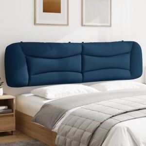Cabecero de cama acolchado tela azul 200 cm eso9617