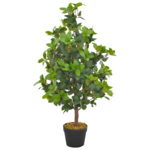 Planta artificial árbol de laurel con macetero 90 cm verde eerf7348