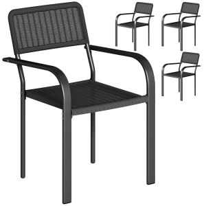 Sillas de comedor 55x60x83 cm pp, acero Outsunny