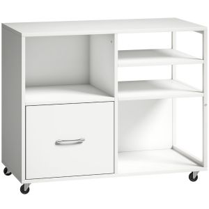 Mueble para impresora 80x40x65.5 cm color blanco Homcom