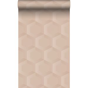 Origin papel pintado estampado hexagonal 3d rosa claro 53 cm x 10.05 m