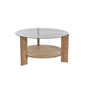 Mesa de centro de madera <<clara>> - 75 x 75 x 40 cm - roble saphirfumées