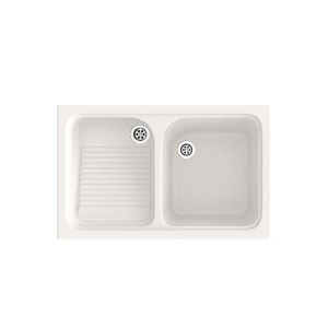 Poalgi - fregadero 81x51 cm cuarzo blanco - 2 cubetas