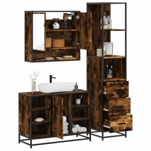 Set de muebles baño 3 pzas madera contrachapada roble ahumado esb6045