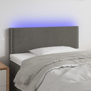 Cabecero con LED de terciopelo gris oscuro 90x5x78/88 cm eso3973