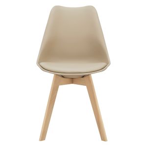 Juego de 4 sillas de comedor fläten  82x49x54cm polipiel - beige [en.casa]