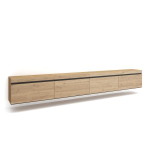 Mueble tv, 320x35x45cm, roble, colgado, suspendido rf3630