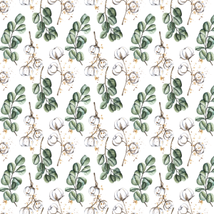 Papel pintado floral algodones blancos 60cm por 250cm
