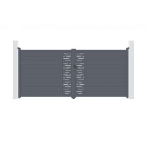 Puerta batiente regulable ancho 4m arlberg h.180cm aluminio gris