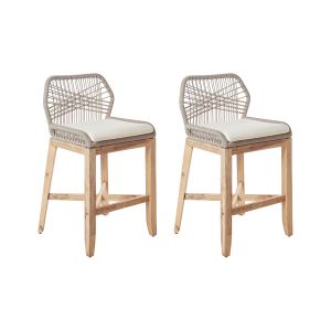 Conjunto de 2 sillas de bar de jardín talamone madera de acacia beige
