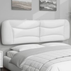 Cabecero de cama acolchado cuero sintético blanco 180 cm eso8152