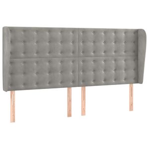 vidaXL cabecero con orejas de terciopelo gris claro 203x23x118/128 cm