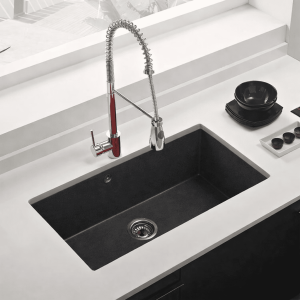 Fregadero cocina vali bajo encimera 81,5x51 cm resina gris antracita