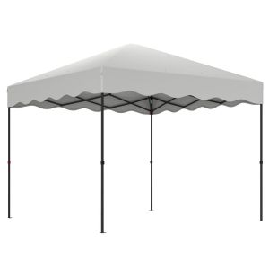 Carpa plegable 297x297x287 cm metal, tela oxford color blanco Outsunny