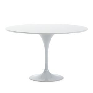 Mesa comedor 120x120x73 aluminio, dm blanco