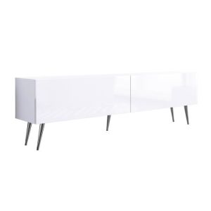 Mueble tv - blanco mate/brillante - 170 cm