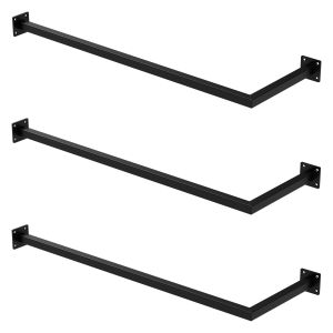 Set 3x percheros de pared para esquina 90 x 30 cm de acero inoxidable