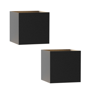 Nettlife aplique pared negra LED 10x10 2er-set