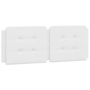 vidaXL cabecero de cama acolchado cuero sintético blanco 120 cm