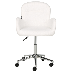 Silla de escritorio priddy bouclé blanco crema