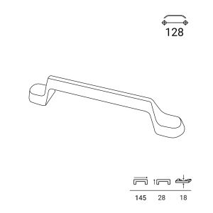 Tirador para mueble rei 7-5011.128.321 | cc 128 mm | níquel negro brillo