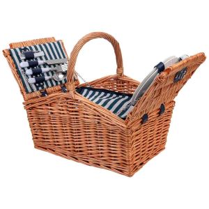 Cesta de picnic 2 servicios marrón 40x28x19/25/38 cm