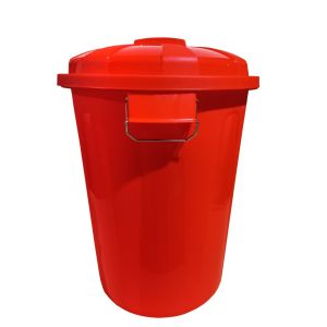 70 litros | rojo | cubo basura de plástico con tapadera | cubo almacenaje