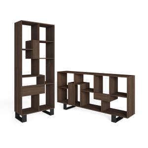 Librería estantería, 67x31x174cm, roble oscuro,