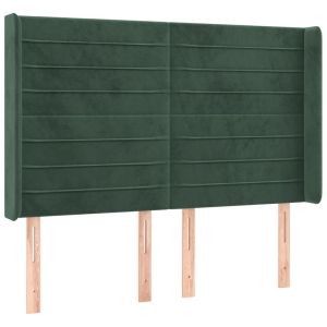 vidaXL cabecero con orejas de terciopelo verde oscuro 147x16x118/128cm
