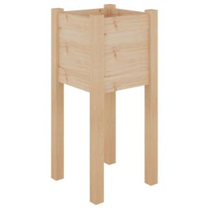 vidaXL jardinera de madera maciza de pino 31x31x70 cm