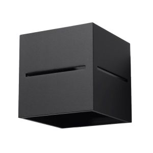 Lámpara de pared lobo 1 negro aluminio 10x10x12cm