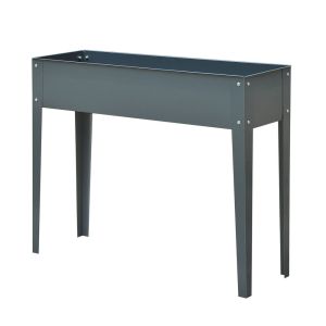 Jardinera elevada 100x30x80cm metal color gris Outsunny