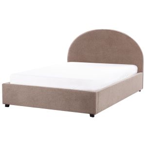 Cama con almacenaje vaucluse bouclé gris pardo 140 x 200 cm
