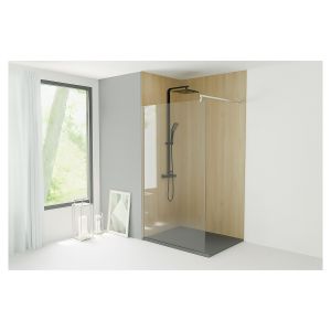 Ondee - kit  paneles murales esquina flora madera 120cm perfil cromado
