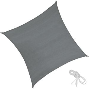 Toldo de polietileno con cuerdas tensoras, 4 x 4 m, gris
