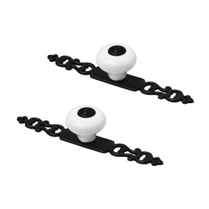 Pomo para mueble rei 844 | 127x31x28 mm | negro mate-blanco | 2 uds.