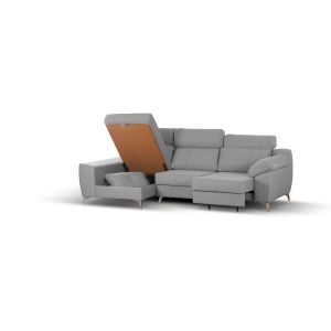 Sofá cama chaiselongue elegance gris izquierda
