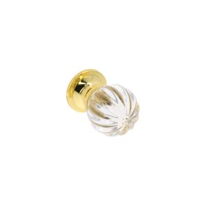 Pomo para muebles en zamac y cristal, 30 mm de diam