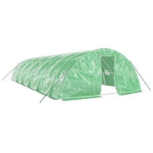 vidaXL invernadero con estructura de acero verde 60 m² 12x5x2,3 m
