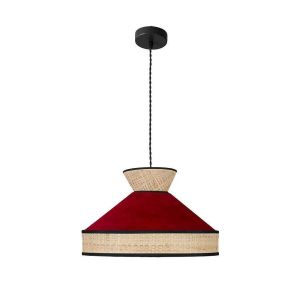 CoLGante fabrizio 1xE27 natural/rojo regx40x40 cm