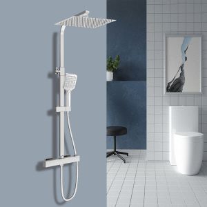 Aica columna ducha termostática 30x30cm (12") alcachofa de ducha 73-117cm