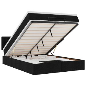 vidaXL cama otomana con colchón negra 140x190 cm tela