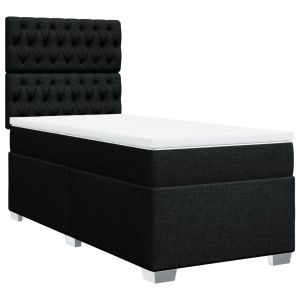 vidaXL cama box spring con colchón tela negro 90x190 cm