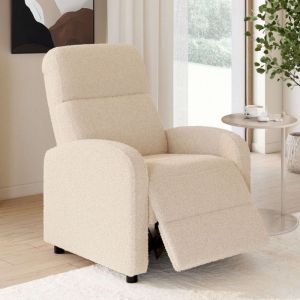 Sillón relax reclinable - bouclé beige - caleb
